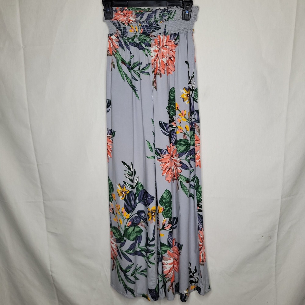 Anthropologie Patrons of Peace Floral Smocked Waist Wide Leg Palazzo Pants - Picture 2 of 7